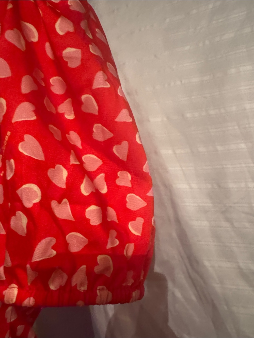 Marc Jacobs Sample Piece, Red Heart-Print Dress with Ruffles, See Dimensions - Picture 3 of 5